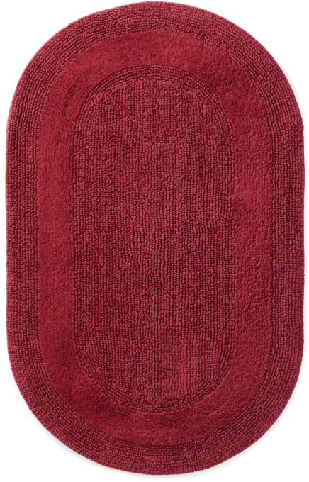 Kúpeľňový koberček Javo Cotton bordový ovál