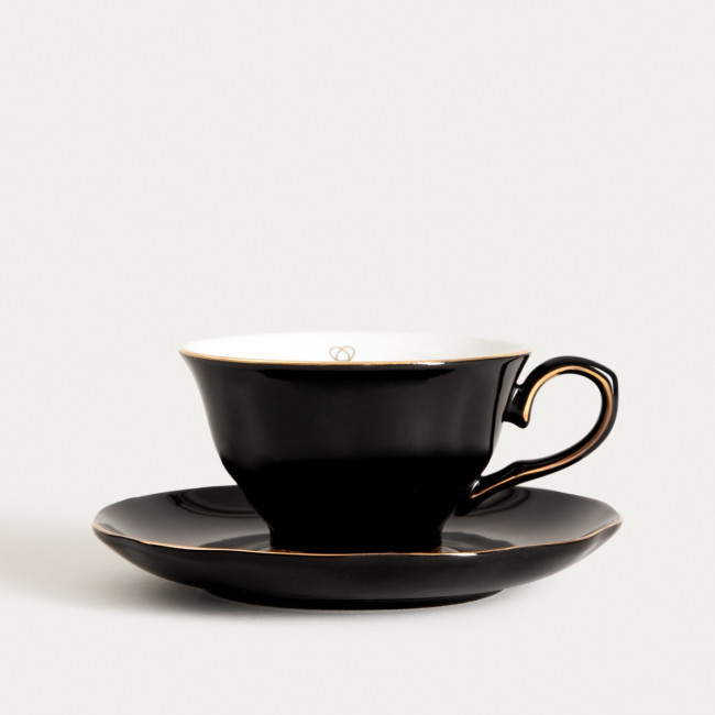 Šálka BARIK s podšálkou, čierna 750472 150 ml