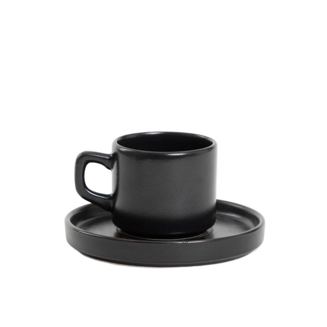 Šálka FAMELIO čierna, s podšálkou 725456 200 ml