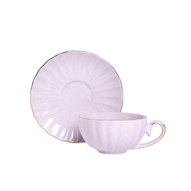 Šálka MINA s podšálkou, fialová 730610 200 ml