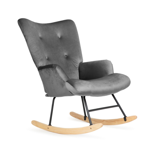 Hojdacie kreslo B2 MOSS PLUS 2v1 zamatovo sivé 890050