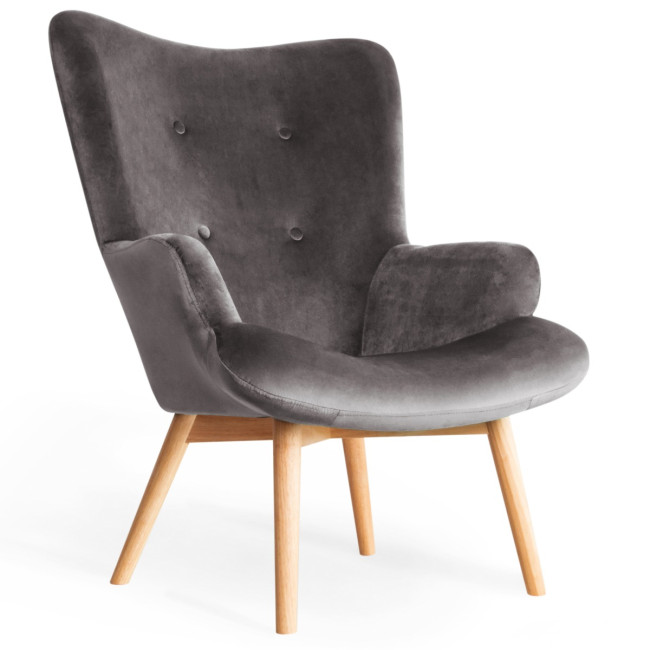 Kreslo MOSS zamatové sivé SS22 925805