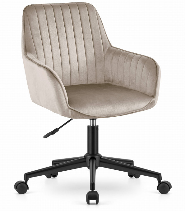 Otočná stolička ROXY zamatová béžová