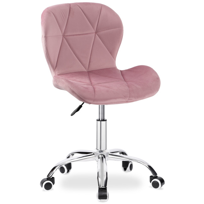 Kancelárska stolička SPINER zamatová, ružová