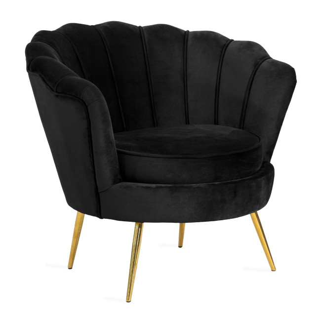 Kreslo SHELLY zamatové čierne 978573