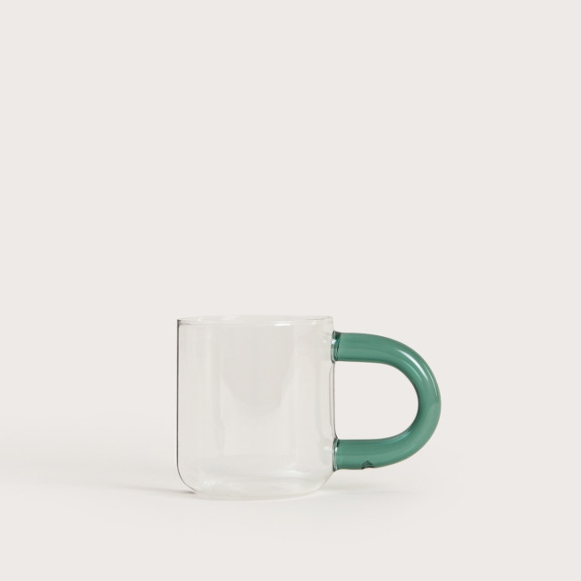 Levně Hrnek FLUFF průsvitný / zelený 772238 360 ml