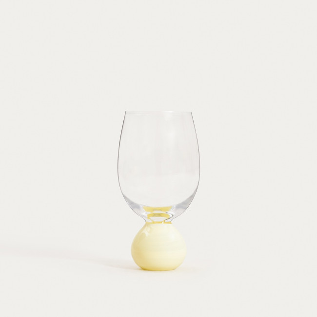 Levně Pohár PALLORA s dekorativní stopkou, žlutý 776144 400 ml