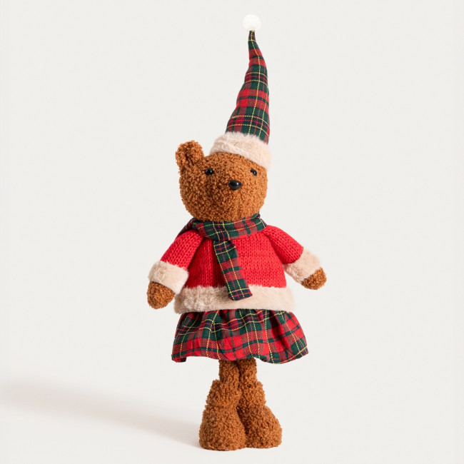 Vianočná dekorácia TARTAN medvedík 752254
