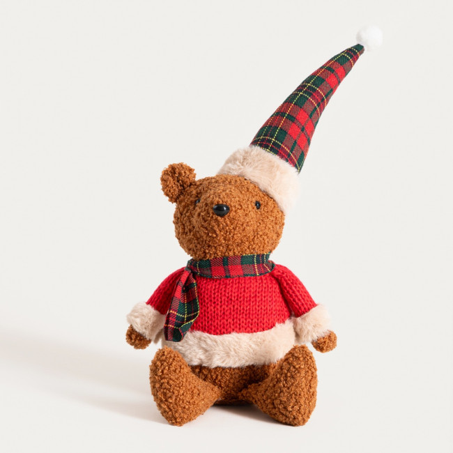 Vianočná dekorácia TARTAN medvedík 752278