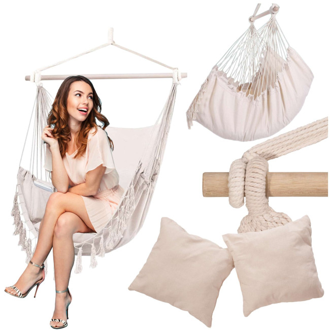 Závesné kreslo BAHIO béžové