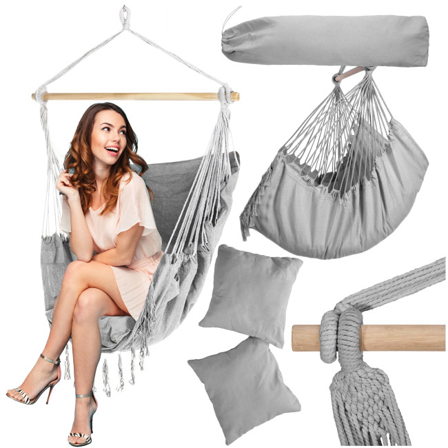 Závesné kreslo BAHIO sivé