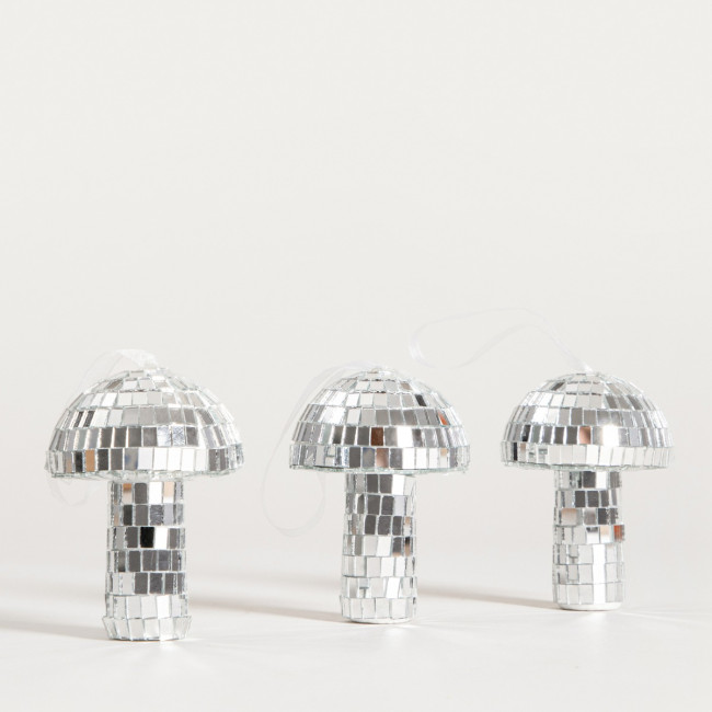 Závesná vianočná dekorácia DISCO hríby 755088 (3ks)