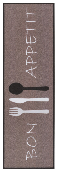 Levně Koberec / Běhoun Hanse Home Cook & Clean Bon Appetit hnědý / bílý