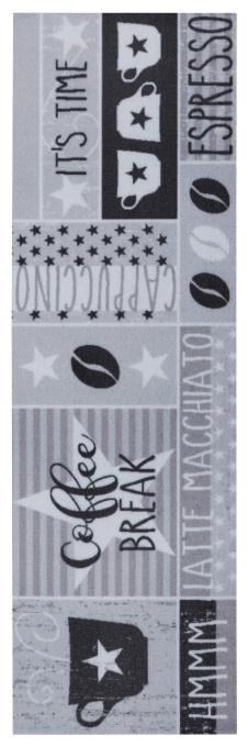 Koberec / Behúň Hanse Home Cook & Clean Its Time For Espresso sivý / čierny / biely