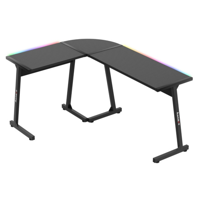 Levně Herní rohový stůl Hero 6.0 RGB černý