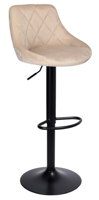 Barová stolička CYDRO zamatová, čierna / béžová