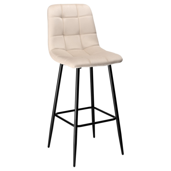 Barová stolička HAMILTON zamatová, čierna / béžová