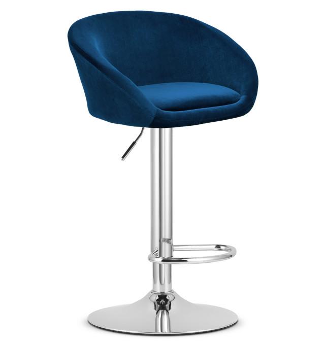 Barová stolička EAST zamatová, granátová (chrómová noha)