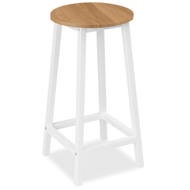 Barová stolička FLINT dub / biele nohy