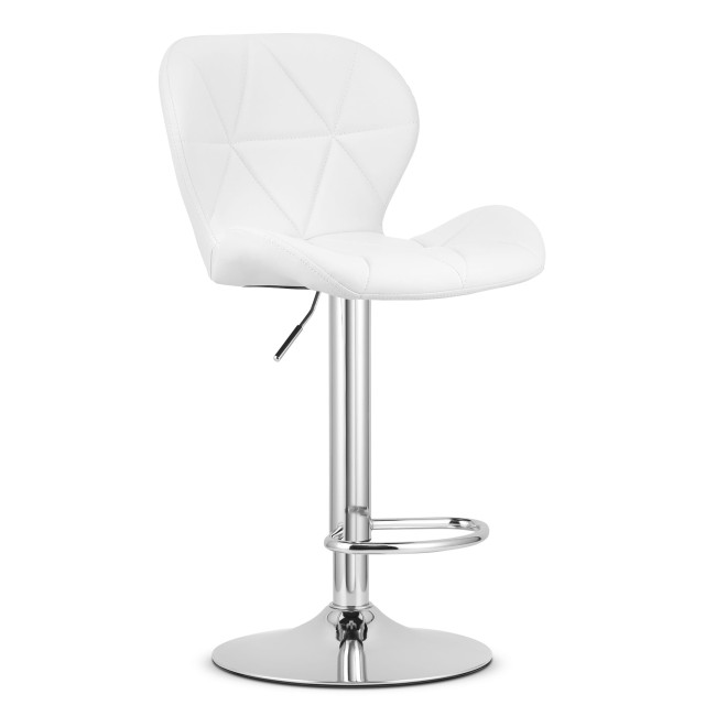 Barová stolička WEST ekokoža, biela (chrómová noha)