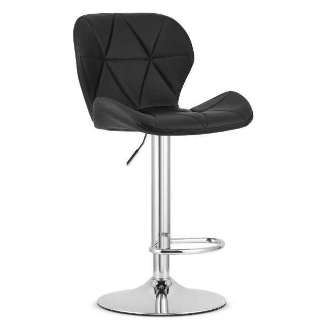 Barová stolička WEST ekokoža, čierna (chrómová noha)