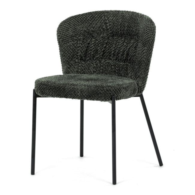 Levně Jídelní židle bouclé, zelená CT-W1077 GRN2