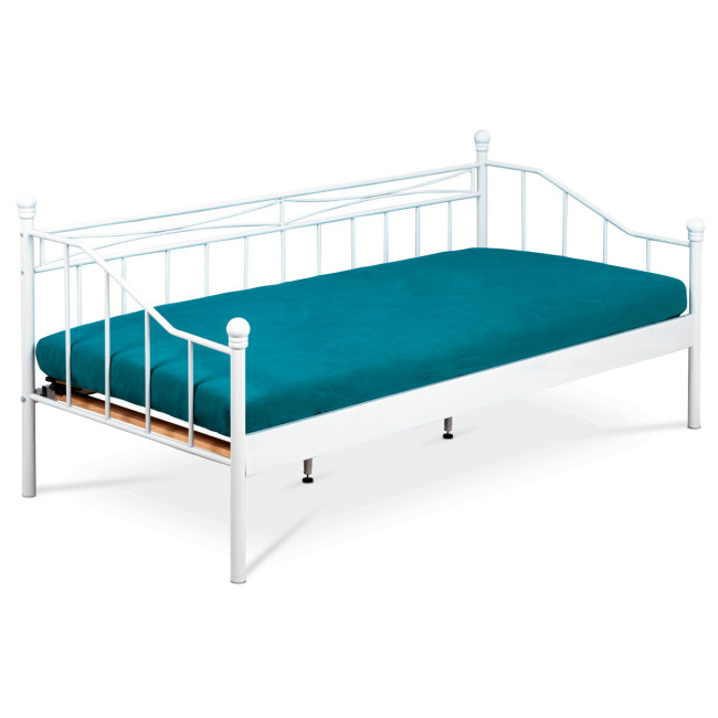 Levně Kovová postel 90 cm bílá BED-1905 WT