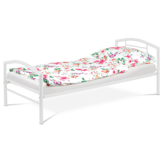 Levně Kovová postel 90 cm bílá BED-1900 WT