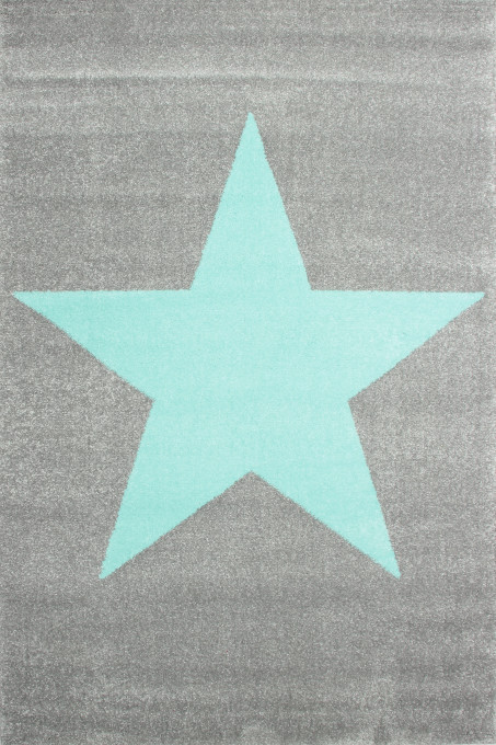 Detský koberec Kiddy 1140 sivý / tyrkysový