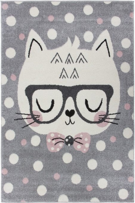 Detský koberec Kiddy MAČKA biely