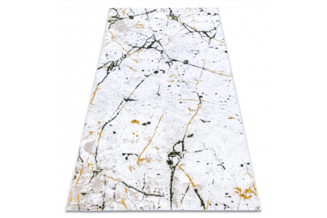 Koberec AKRYL DIZAYN 8986 slonová kosť/zelený