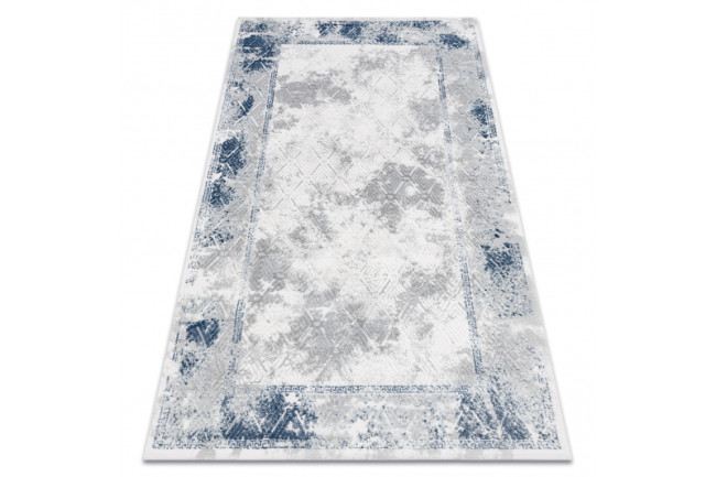 Koberec AKRYL VALS 1738 Ramka, slonia kosť / modrý