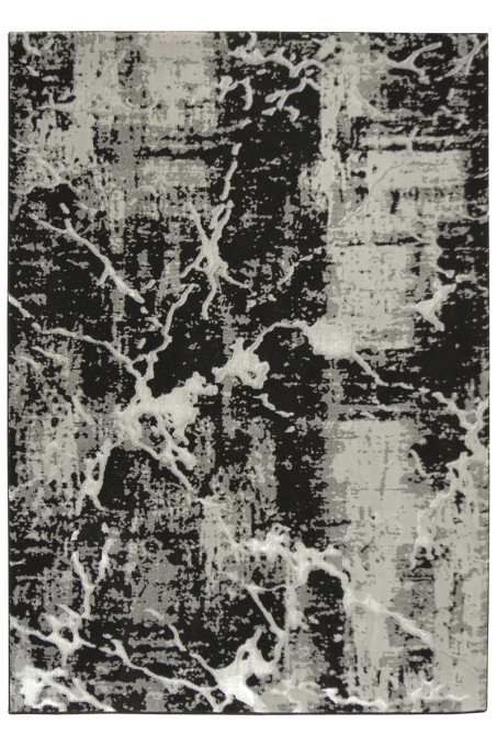 Koberec Allora Plus 8060A lesklý čierny / strieborný