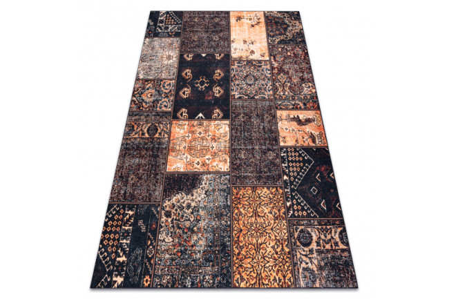 Koberec ANTIKA Ancient Chocolate patchwork hnedý / terakota