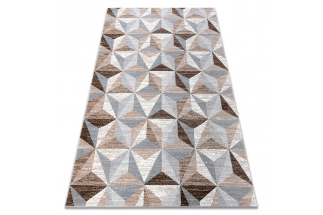 Koberec ARGENT - W6096 Trojuholníky béžový / sivý