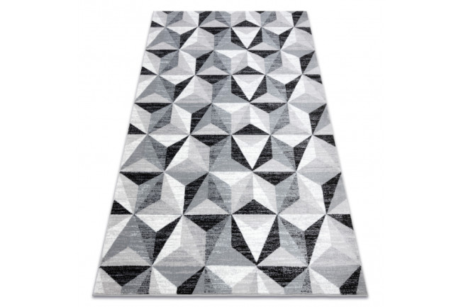 Koberec ARGENT - W6096 Trojuholníky sivý / čierny
