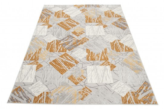 Koberec ASTHANE svetlý sivý / tmavý žltý E464A
