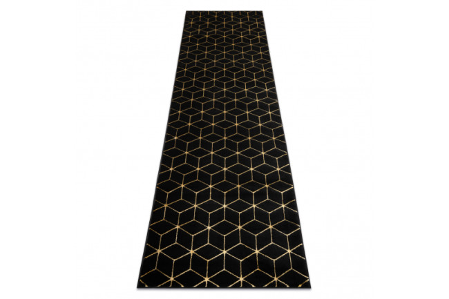 Koberec / Behúň GLOSS 409C 86 glamour, art deco čierny / zlatý