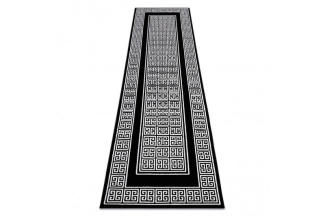 Koberec / Behúň GLOSS 6776 85 ramka, grécky - čierny / slonia kosť