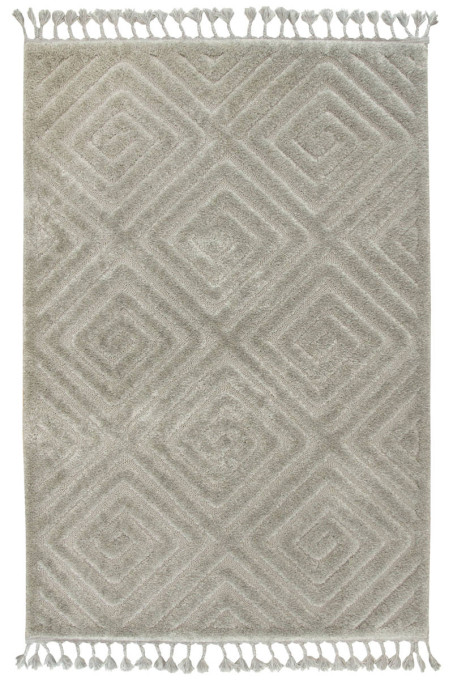 Koberec Berber 7061 l. Romby 3D jasný sivý