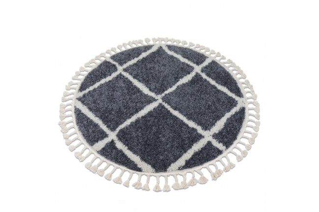 Levně Koberec BERBER CROSS B5950 kruh šedý / bílý Fredzle berber marokánský