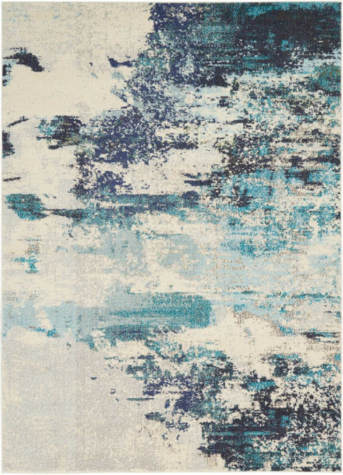 Koberec CELESTIAL 2 slonia kosť / modrý