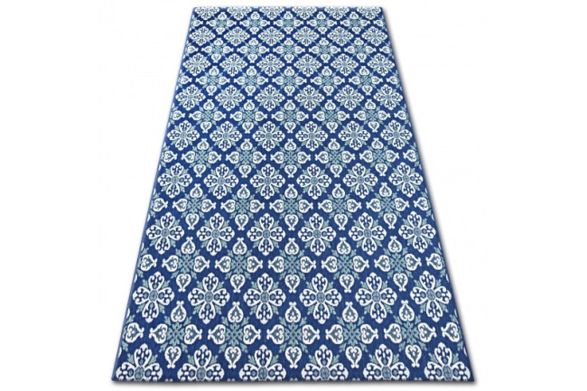 Koberec COLOR 19246/699 SISAL Kvety modrý