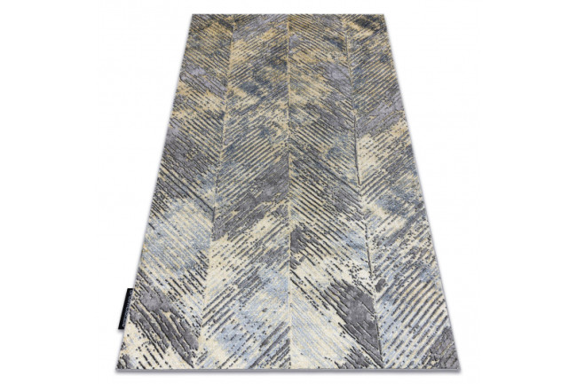Koberec DE LUXE 2087 Jodelka Chevron vintage - zlatý / sivý