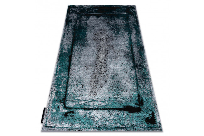 Koberec DE LUXE 624 Ramka - sivý / zelený