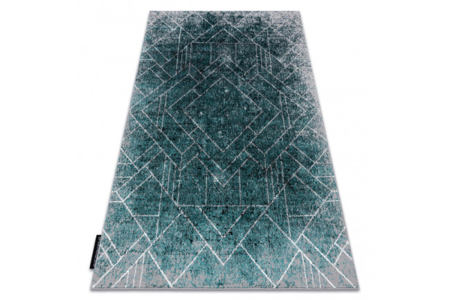 Koberec DE LUXE 626 geometrický, romby - sivý / zelený
