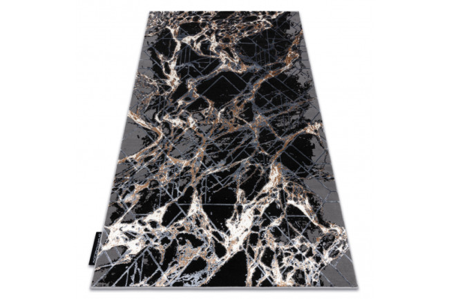 Koberec DE LUXE 629 Abstrakcia - sivý / zlatý