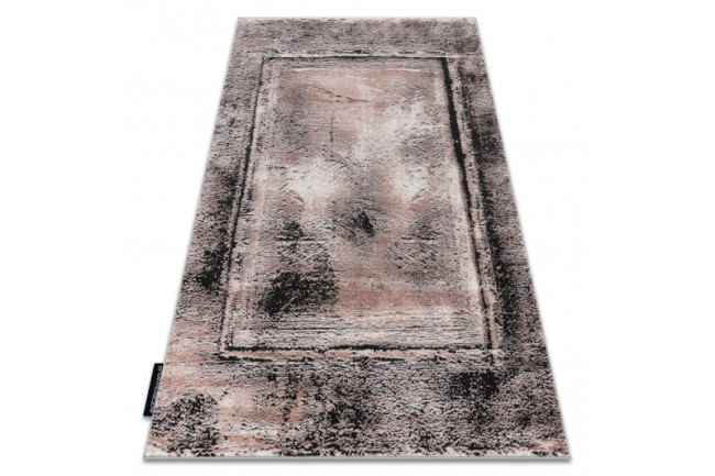 Koberec DE LUXE 634 Ramka vintage - sivý / ružový