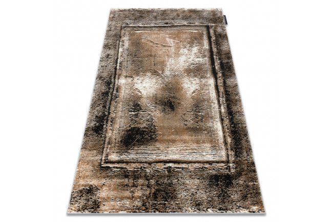 Koberec DE LUXE 634 Ramka vintage - sivý / zlatý