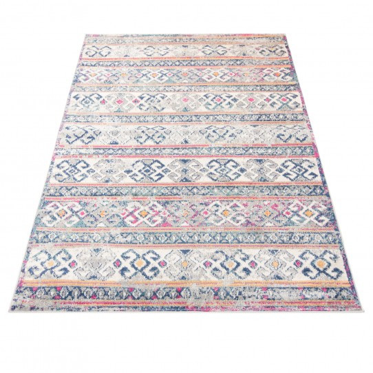 Koberec DENVER G004A FAA - biely, tmavomodrý